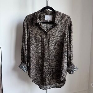 FRAME The Standard Leopard-Print Silk Shirt